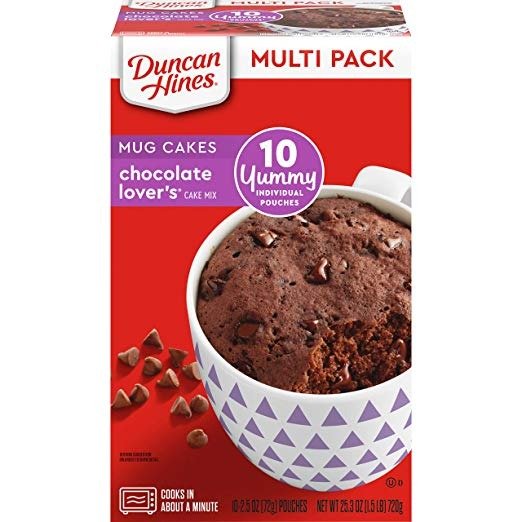 Duncan Hines Perfect Size for 1 Cake Mix, Ready in About a Minute, Chocolate Lover's Cake, 10 Individual Pouches, 2.5 Ounce (Pack of 10)