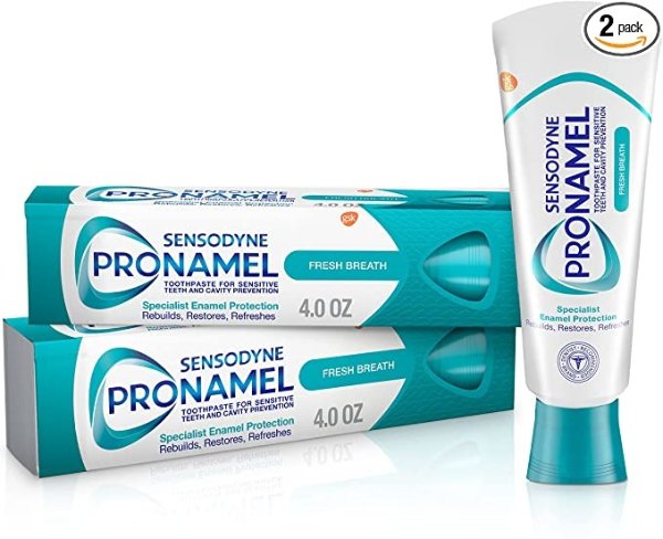 Sensodyne Pronamel Fresh Breath Enamel Toothpaste for Sensitive Teeth 4 Ounces (Pack of 2)