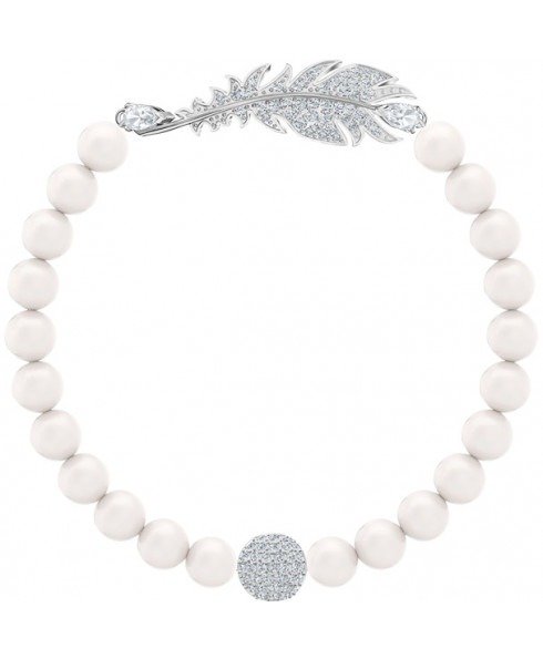 Nice Pearl Bracelet, White, Rhodium Plating