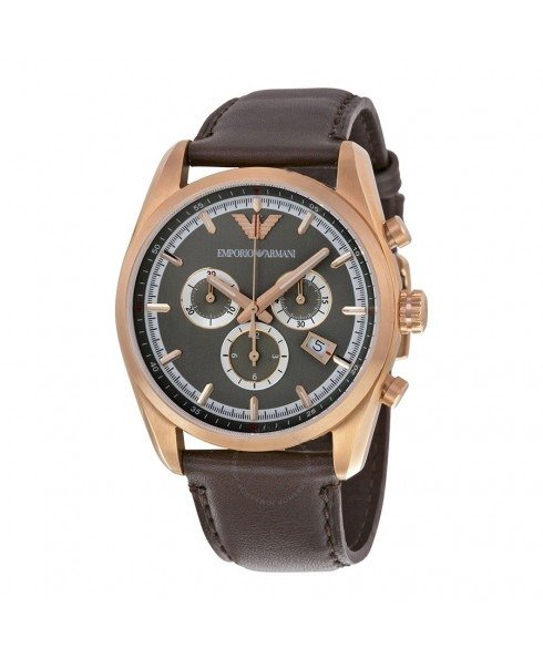 - Mens Sportivo Brown Leather Watch AR60005