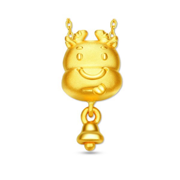 999 Pure 24K Gold Chinese Zodiac Pendant - Ox
