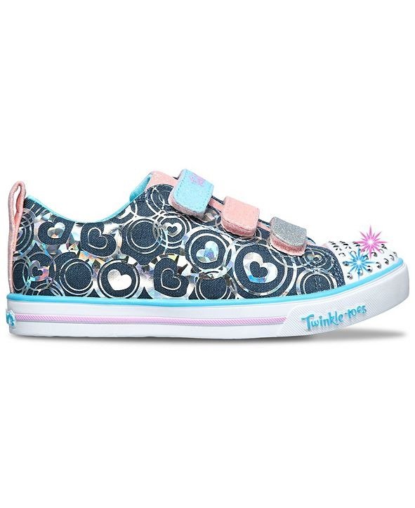 Little Girls Twinkle Toes Twinkle Lite - Hearts Stay-Put Closure Casual Sneakers from Finish Line