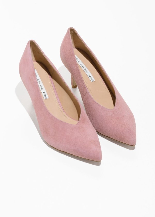 Pointed Suede Pumps - Dusty Pink - Pumps - & Other Stories US