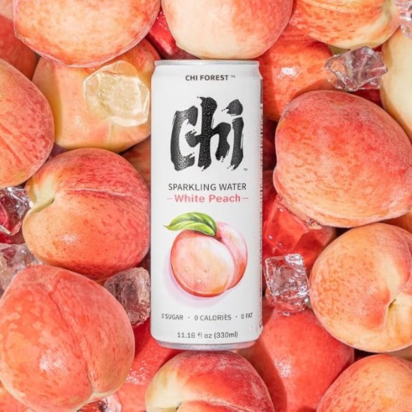 CHI FOREST Flavored Sparkling Water White Peach, 11.15 fl oz Cans(pack of 24)…