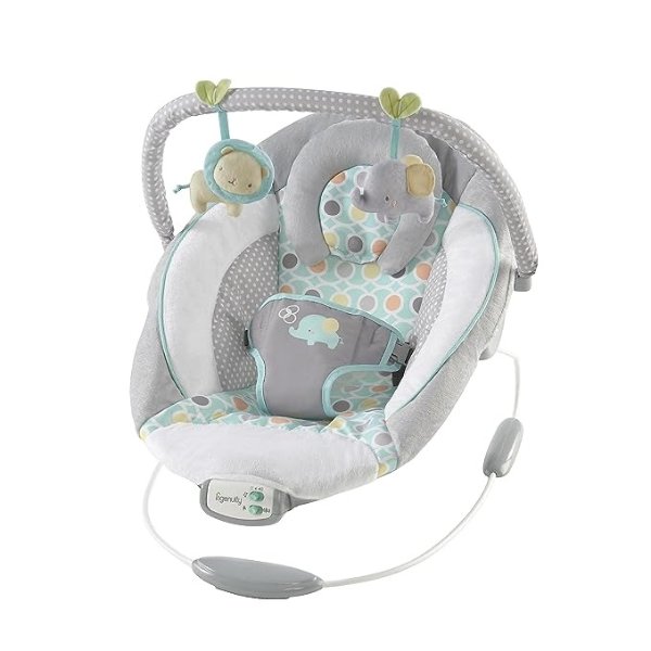 Soothing Baby Bouncer Infant Seat with Vibrations, -Toy Bar & Sounds, 0-6 Months Up to 20 lbs (Morrison)