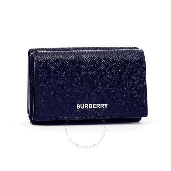 Grainy Leather Small Tri-fold Wallet In Regency Blue