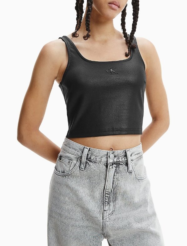 Coated Milano Cropped Tank Top Coated Milano Cropped Tank Top