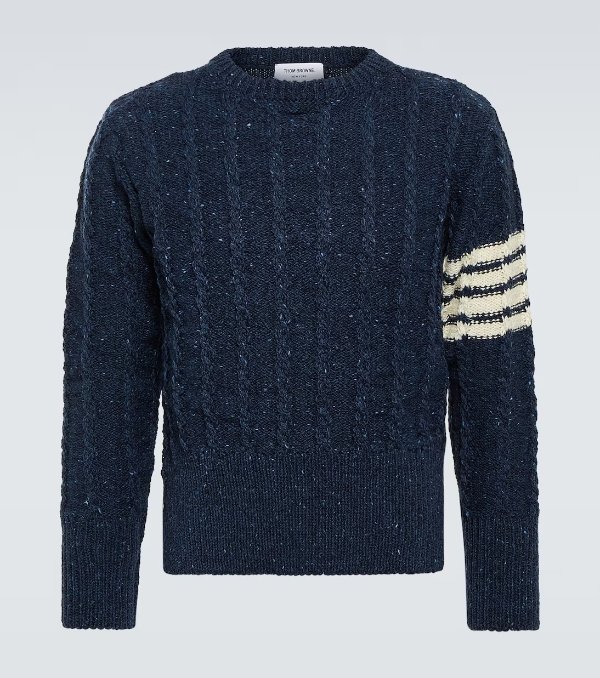 Cable-knit wool and mohair sweater