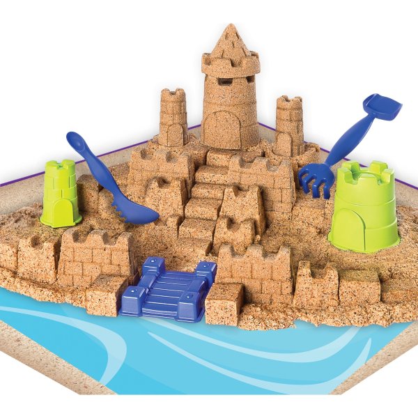 Beach Sand Kingdom Playset with 3lbs of Beach Sand, includes Molds and Tools, Play Sand Sensory Toys for Kids Ages 3 and up