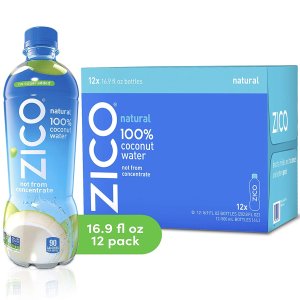 ZICO 100%纯天然椰子水 16.8oz 12瓶装 $17.57