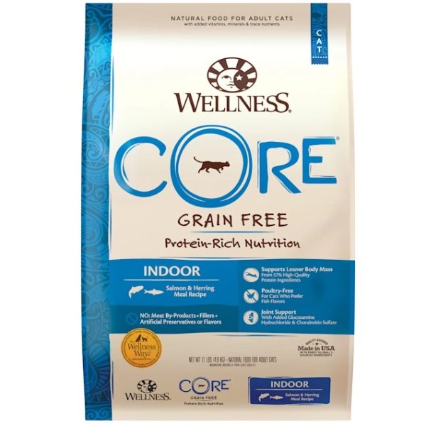 Natural Grain Free Indoor Salmon & Herring Meal Recipe Dry Cat Food, 11 lbs. | Petco
