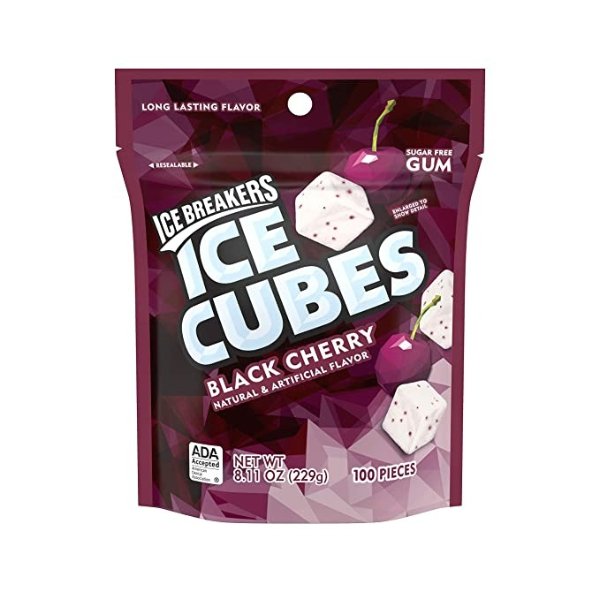 Ice Breakers Ice Cubes Sugar Free Black Cherry Gum, 8.11 Oz