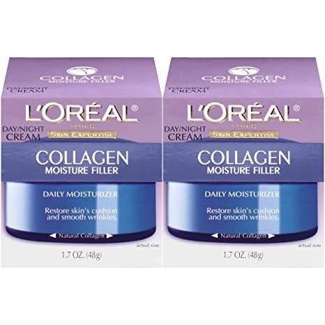 Collagen Face Moisturizer by L'Oreal Paris Skin Care I Day and Night Cream I Anti-Aging Face Cream to Smooth Wrinkles I Non-Greasy I 1.7 Ounce (Pack of 2)