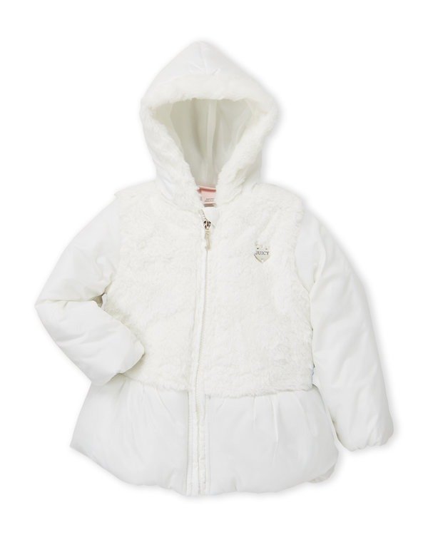 (Toddler Girls) Faux Fur Hooded Coat