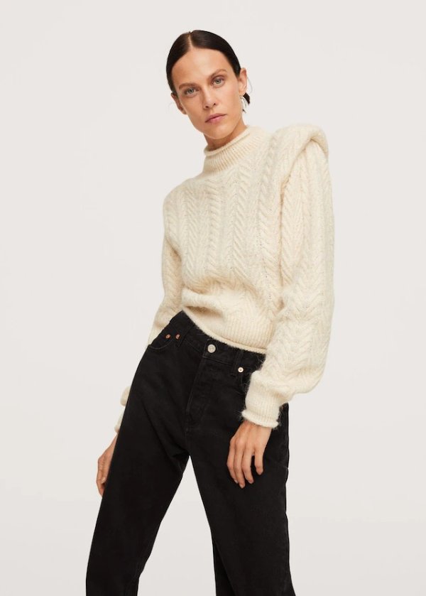 Herringbone knit sweater - Women | Mango USA