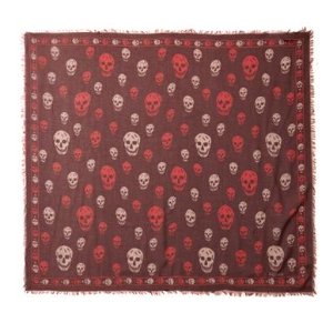 Alexander Mcqueen Skull-print fine-knit scarf 