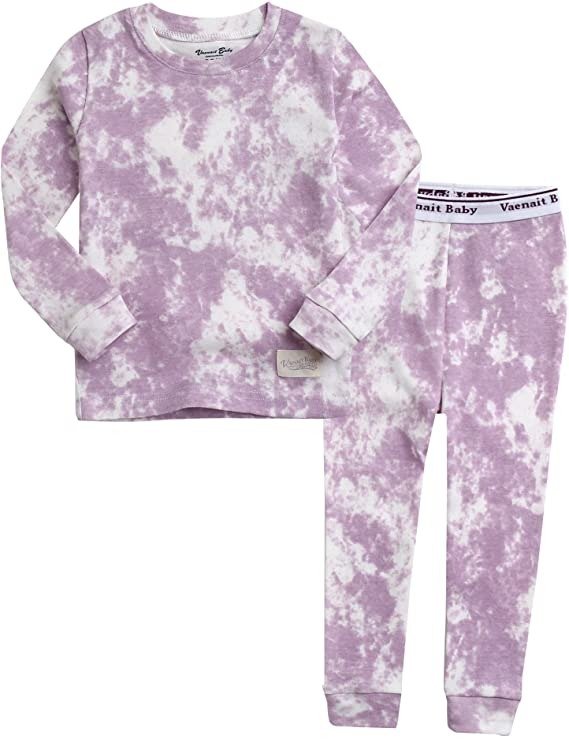 12M-12 Toddler Kids Boys Girls 100% Cotton Marbling Sung Fit Sleepwear Pajamas 2pcs Pjs Set Cloud