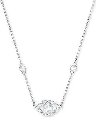Silver-Tone Crystal Eye Pendant Necklace