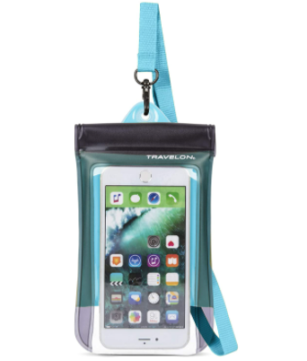 Travelon 智能手机/数码相机防水袋，蓝色