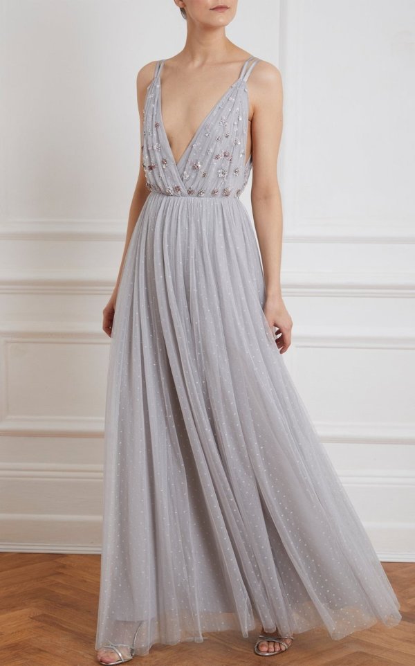 Neve Crystal-Embellished Tulle Gown