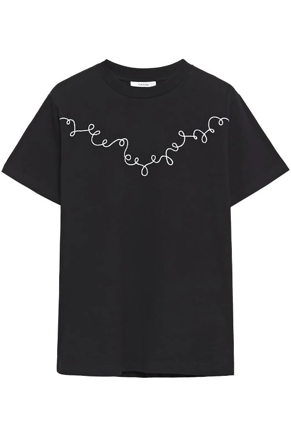 Harris embroidered cotton-jersey T-shirt
