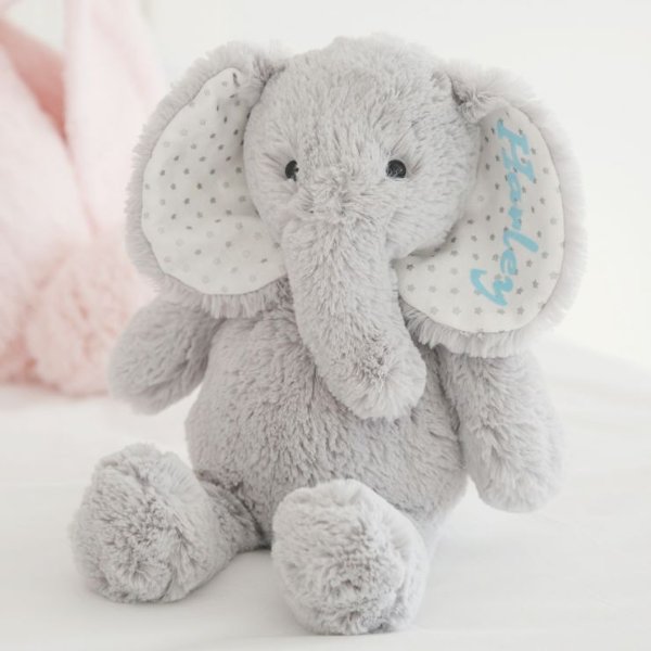 Personalized Gray Elephant Stuffed Animal