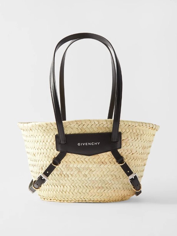 Vouyou leather-trim straw basket bag | Givenchy