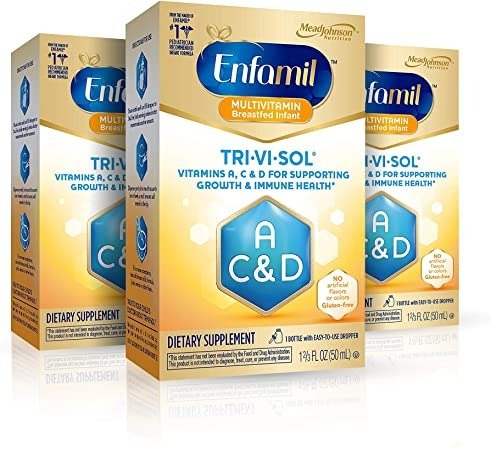 Tri-Vi-Sol Vitamins A, D & C Supplement Drops for Infants, 50 mL (Pack of 3)