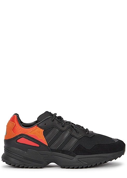 Yung-96 Trail panelled black canvas sneakers