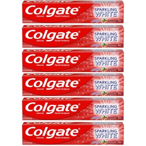 Colgate Sparkling White Whitening Toothpaste, Cinnamon - 6 ounce (6 Pack)