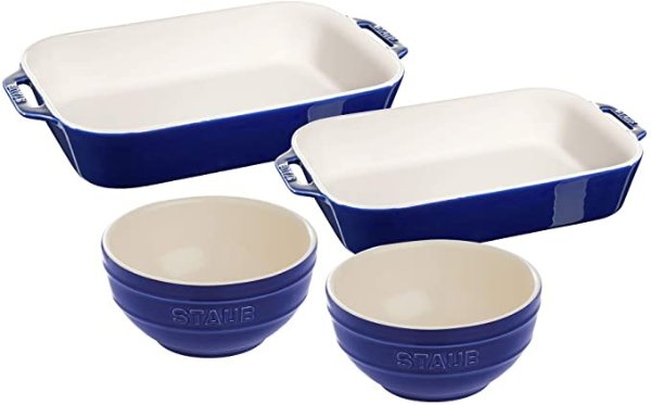 Ceramic bakeware Set, 4-pc, Dark Blue