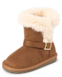 Toddler Girls Buckle Faux Fur Chalet Boots - tan