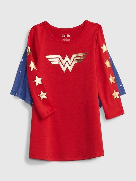 DC™ 100% Recycled Wonder Woman 小童睡裙带斗篷