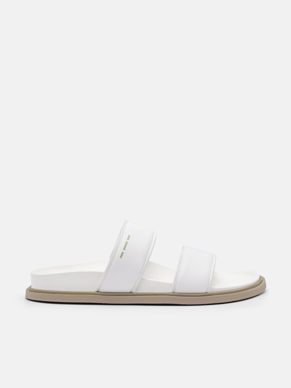 rePEDRO Recycled Leather Slide Sandals - White