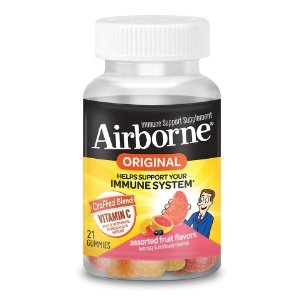 白菜价：Walgreens Airborne 维生素水果口味软糖 21粒 增强免疫力