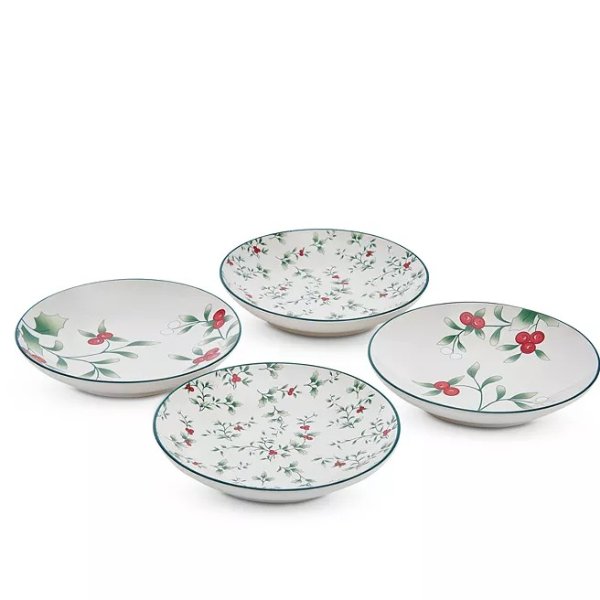 Winterberry Appetizer Plates, Set of 4