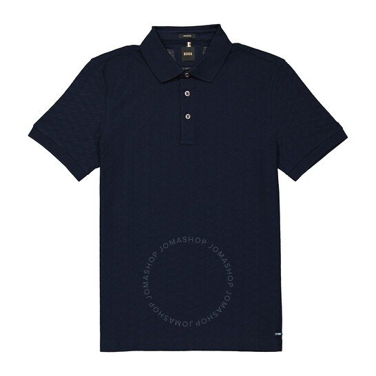 Men's Dark Blue Mercerized Cotton Slim-Fit Polo Shirt