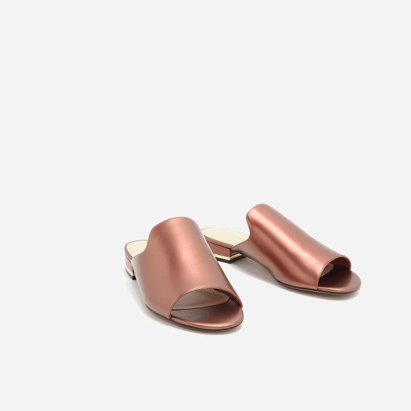 Bronze Basic Low Mules | CHARLES & KEITH