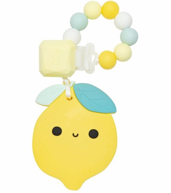 Silicone Teether with Clip - Lemon