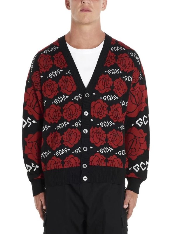 玫瑰 Logo毛衣外套