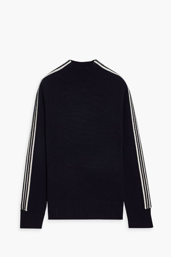 Ripple striped wool and cashmere-blend turtleneck sweater