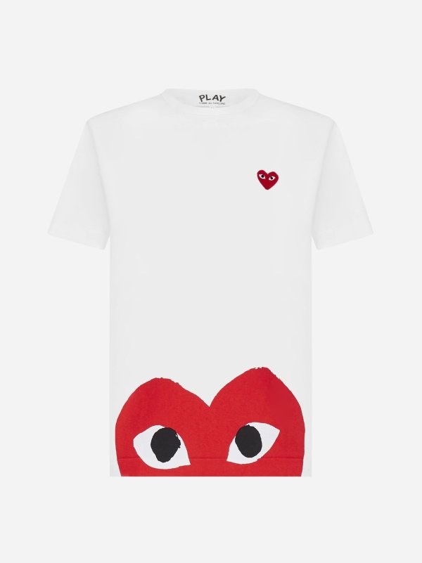 Heart-logo print cotton t-shirt