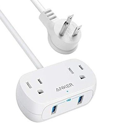 Power Strip with 2×Outlets & 2×USB