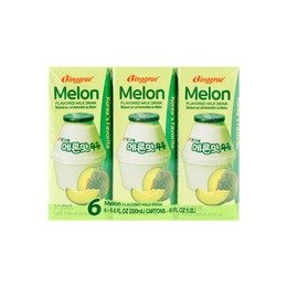 BINGGRAE Korean Melon Flavored Milk - 6 Packs* 6.76fl oz