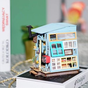 Robotime Miniature DIY House Craft Kits with Lights and Furnitures