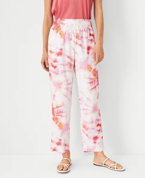 The Tie Dye Straight Ankle Pant | Ann Taylor