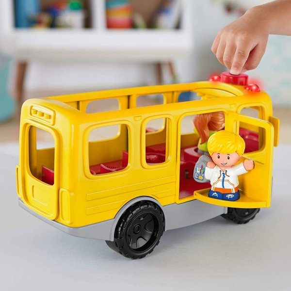 儿童校车玩具车 自带2个小人偶