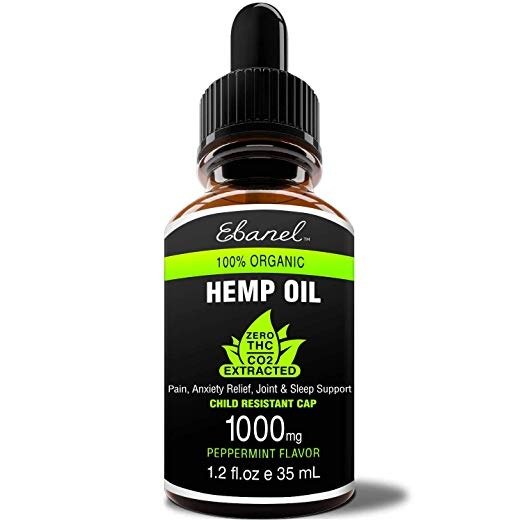 Hemp Oil Extract for Pain, Anxiety and Stress Relief, 1.2oz 1000mg Purest Organic Hemp Extract, Non-Diluted Potent Hemp Drops for Mood and Sleep Support,...