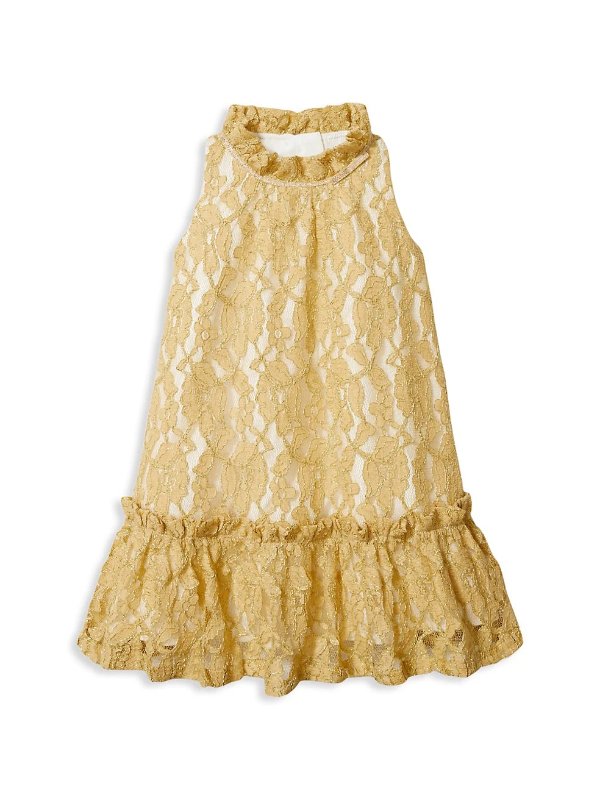 Baby's, Little Girl's & Girl's Goldtone Lace Dress