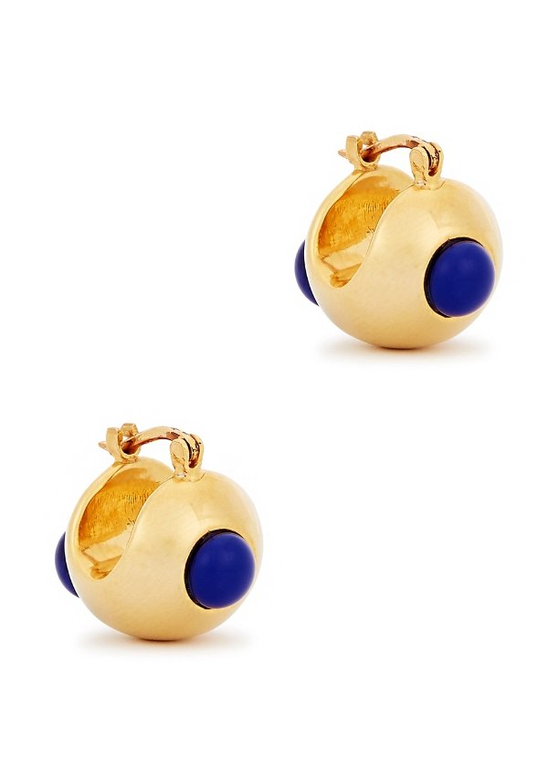 Globe embellished gold-tone earrings